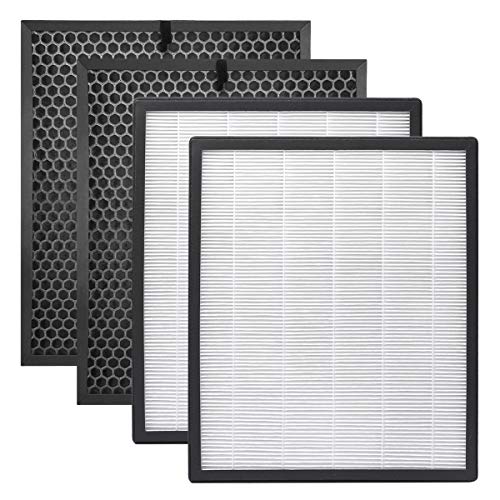 KEEPOW 2 Set Replacement Filter for Levoit Air Purifier LV-PUR131 and LV-PUR131S, True HEPA and Activated Carbon Filters Set