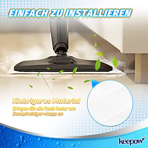 KEEPOW 5 Stück Ersatzbezug für Vileda Dampfreiniger XXL, Ersatzbezüge für Vileda Steam PLUS XXL Dampfreiniger, waschbar in weiß