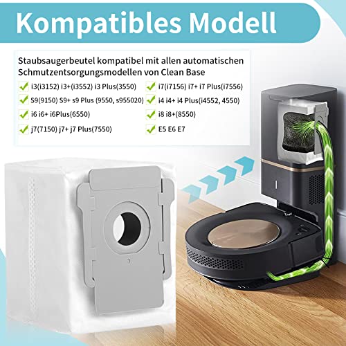 KEEPOW 10 Beutel für iRobot Roomba i7 i7+ i3 i3+, Staubsaugerbeutel für iRobot, Ersatzteile für iRobot Roomba i7 i7 plus j7+ s9 i4 E5 E6 E7 Absaugstation, Ersatz Staubbeutel Bags für iRobot Vacuum