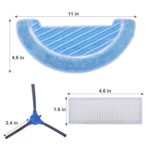 KEEPOW 15 Accesorios de Recambio para Cecotec Conga Excellence 1090 Robot Aspiradora, 1 Cepillo Principal + 4 Filtros Hepa + 3 Pares de Cepillos Laterales, 2 Mopas