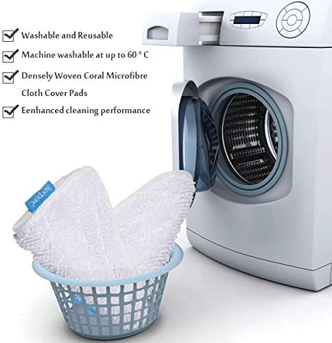 Keepow, 8 panni di ricambio Steam Mop Pads per Vileda 100 Hot Spray Mop, confezione familiare, bianco