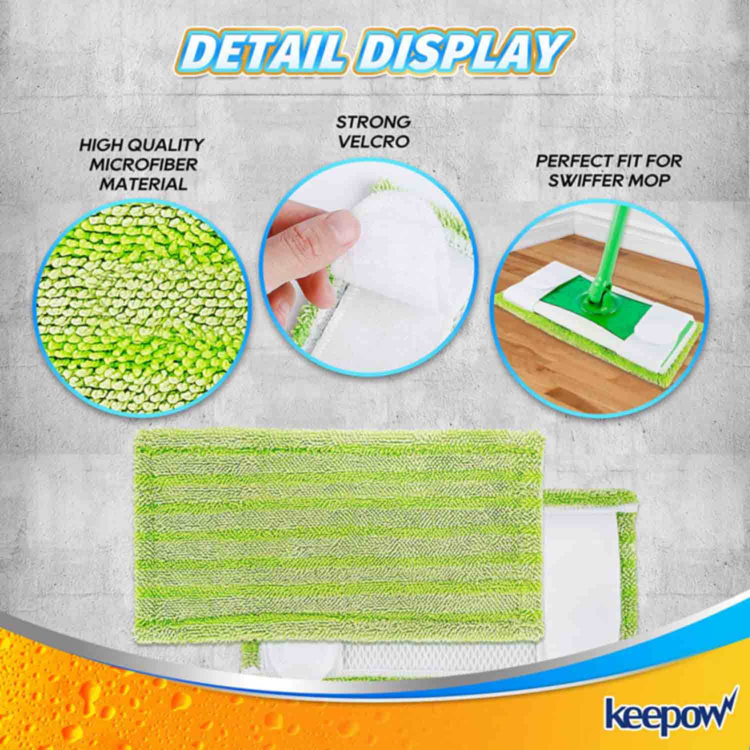 KEEPOW Reusable Dry Sweeping Cloths Compatible with Swiffer