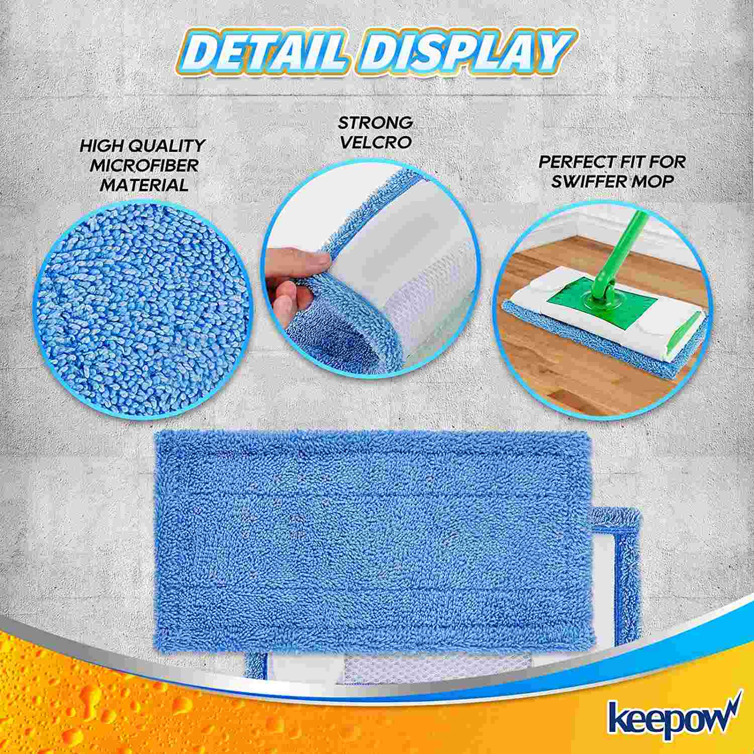 KEEPOW Reusable Mop Pads for Swiffer Sweeper