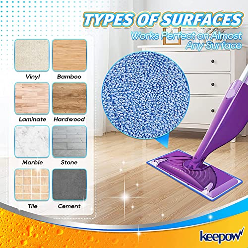 KEEPOW Microfiber Wet Jet Mop Pads 5 Pcs