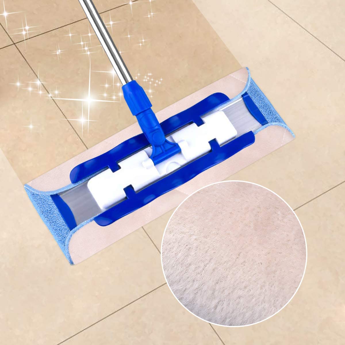 KEEPOW Professional Microfiber Mop Double Side use Wet & Dry Mopping,