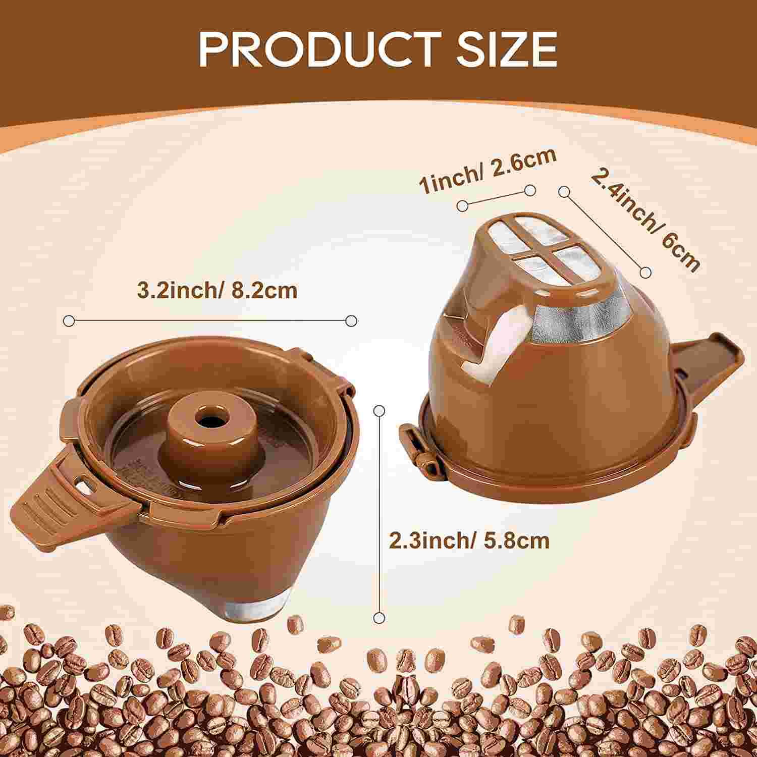 Coffee Filter KEEPOW Reusable Single Serve Coffee Brew Basket for Hamilton Beach FlexBrew Coffee Maker Filter, 2 Pack