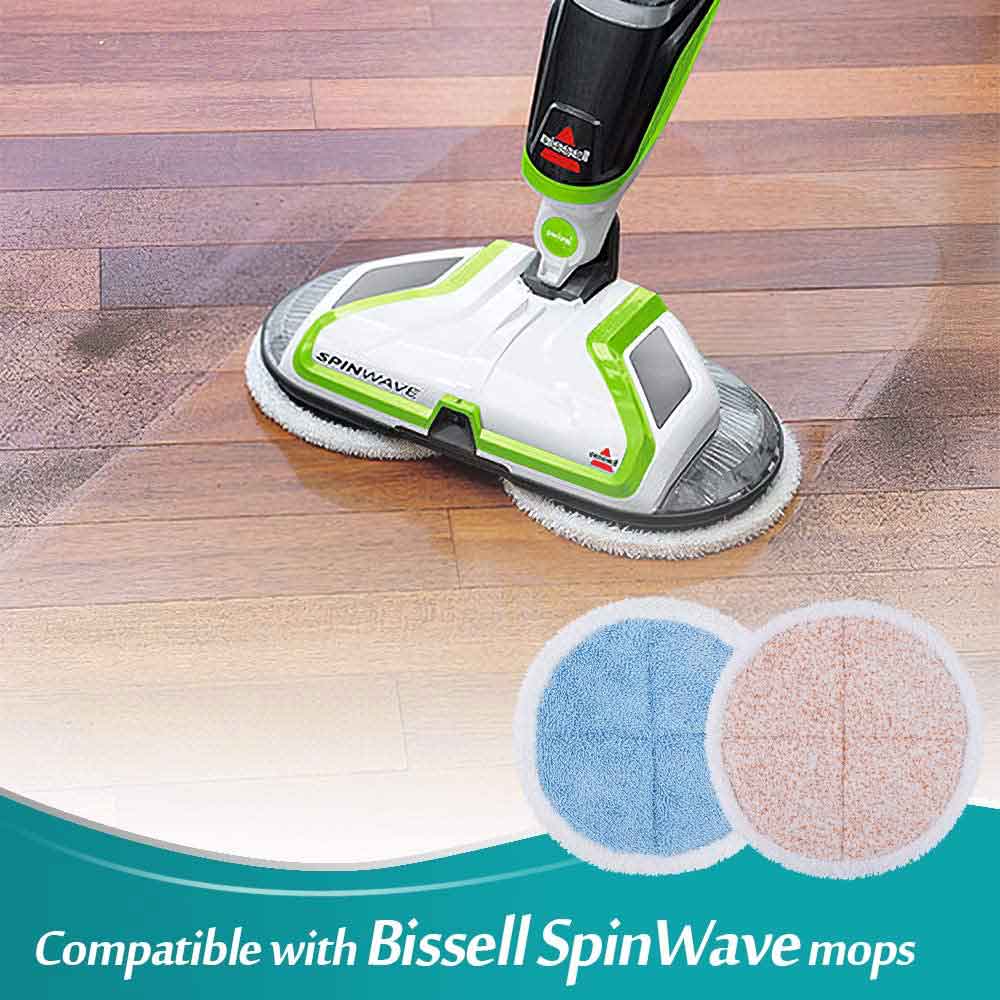 KEEPOW 0215M Spinwave Steam Mop Pads for Bissell 6 Pcs